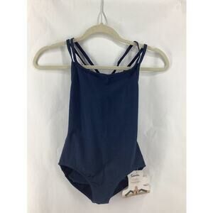 NWT Sansha Navy Blue One-Piece Leotard Dance Outfit Kids Youth Size G*